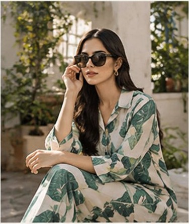 Green tropical print co-ord