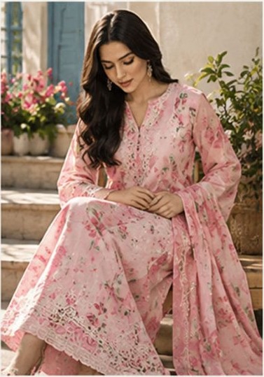 Pink floral printed suit