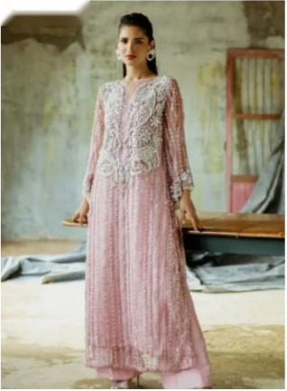 Lys pink pleated suit
