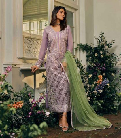 CHARIZMA CELINE Premium Embroidered Chiffon Outfit